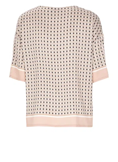 Kangra Cashmere -viscose Blouse With Geometric Pattern In White