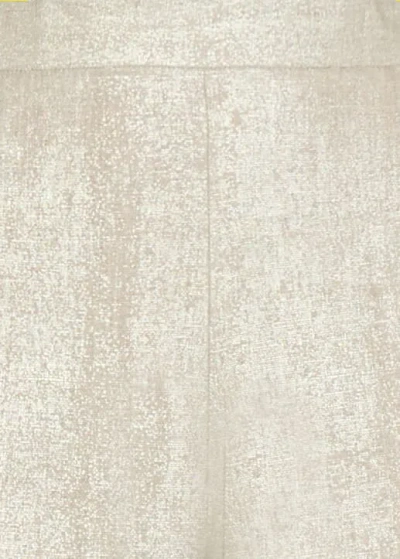 Antonelli Wide Leg Gold Linen Pants With Side Zip In White
