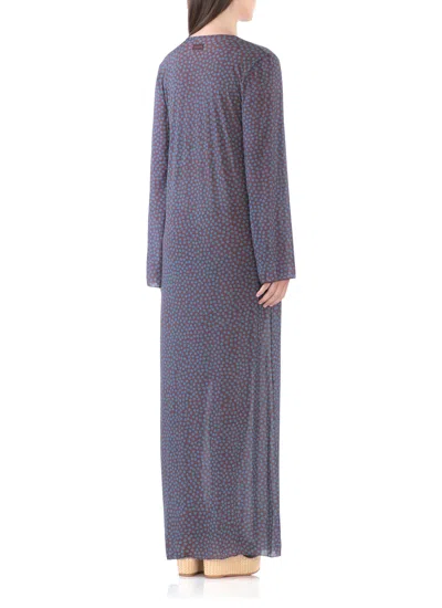 Fisico Cristina Ferrari Fisico Maxi Dress With V-neck In Gray