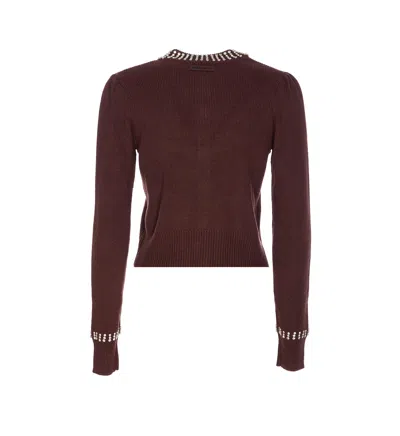 Pinko Crystal-embellished Cardigan In Red