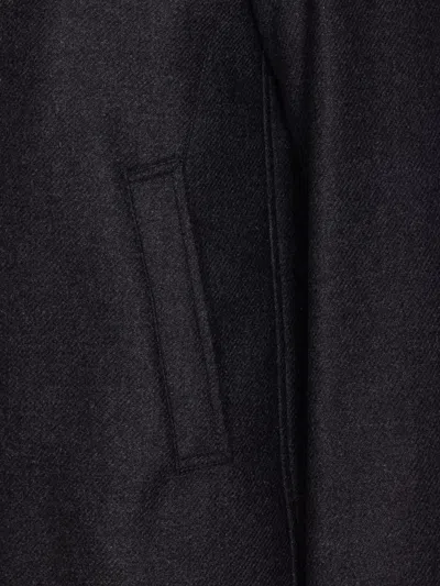 Herno Antracite Coat With Zip And Buttons Closure