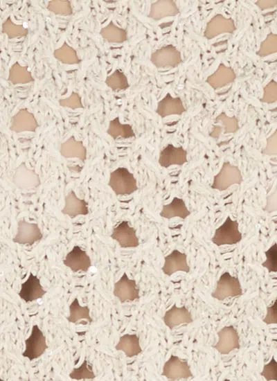 Antonelli Beige Crewneck Cotton Sweater In Neutral