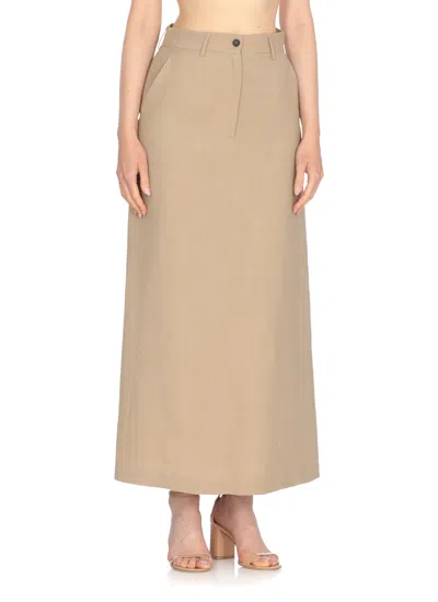 Antonelli Beige Viscose Skirt In Neutral