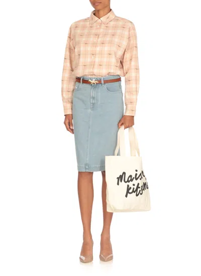 Maison Kitsuné Straight Denim Skirt
