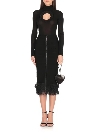 Self-portrait Lace Detail High Neck Body