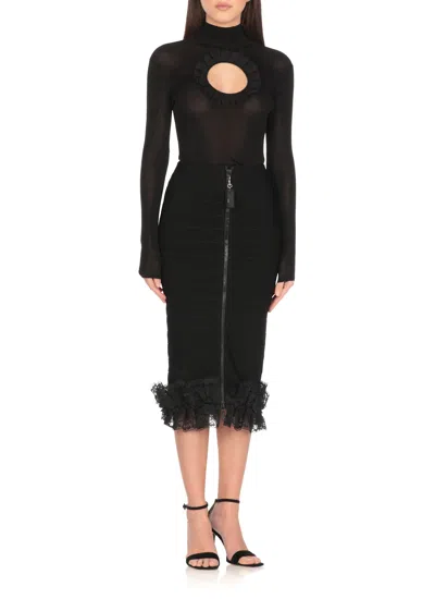 Self-portrait Lace Detail High Neck Body