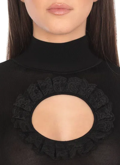 Self-portrait Lace Detail High Neck Body