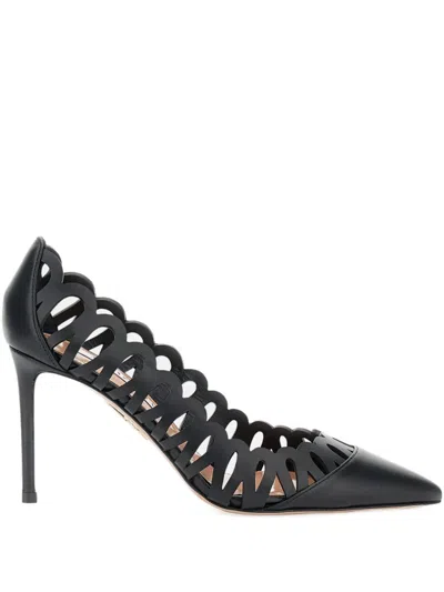 Aquazzura 85mm Perforated Leather Pumps
