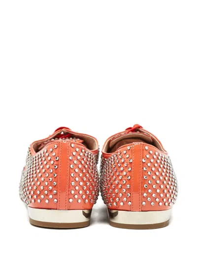 Pre-owned Miu Miu Crystal-embellished Patent-leather Derby Shoes