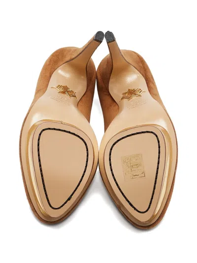 Pre-owned Charlotte Olympia  145mm Suede Platform Pumps