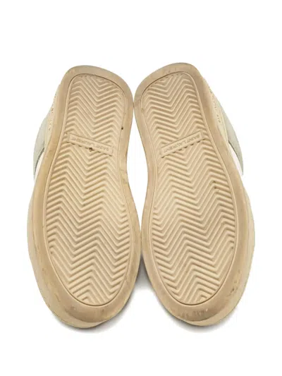 Pre-owned Saint Laurent Sl/61 Panelled Suede Sneakers In White