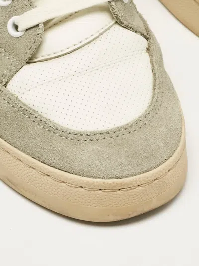 Pre-owned Saint Laurent Sl/61 Panelled Suede Sneakers In White