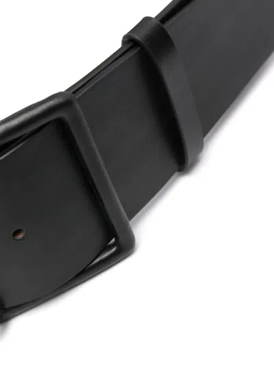 Max Mara Elasticated Leather Belt In Black