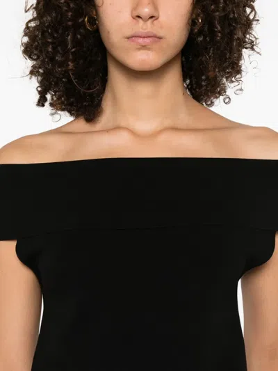 Anine Bing Shoulder Design Fitted Silhouette Soft Stretchable In Black