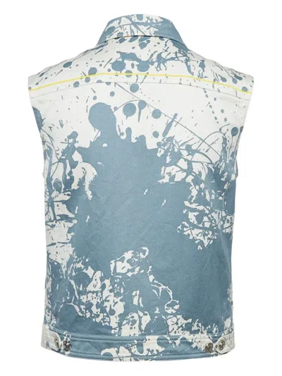 Pre-owned Hermes Paint-splatter Denim Vest