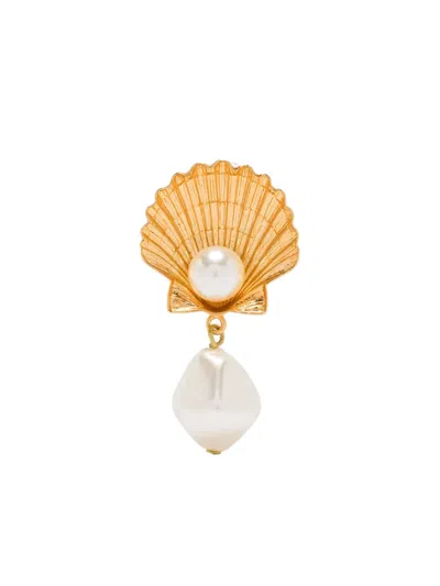 Jennifer Behr Shell-pearl Earrings In Gold