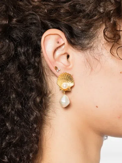 Jennifer Behr Shell-pearl Earrings In Gold