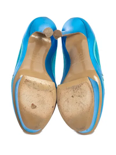Pre-owned Nicholas Kirkwood 135mm Suede-panelled Platform Pumps