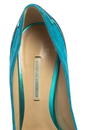 Pre-owned Nicholas Kirkwood 135mm Suede-panelled Platform Pumps
