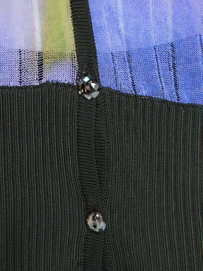 Pre-owned Escada Ribbed Print Cardigan