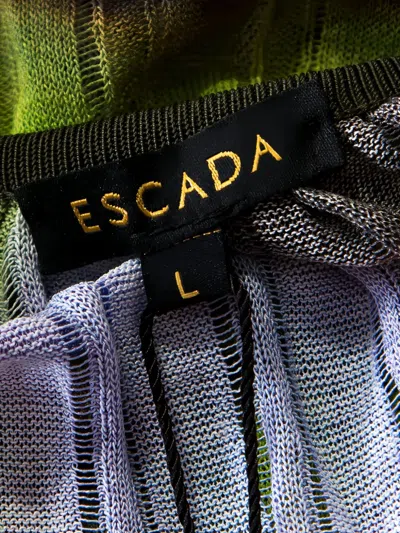 Pre-owned Escada Ribbed Print Cardigan