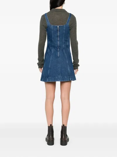 Maje Robolini Babydoll Denim Dress In Blue