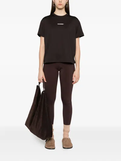 Jil Sander+ Logo-appliqué T-shirt In Brown