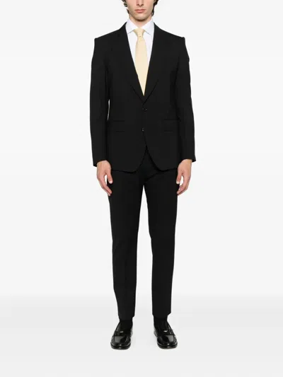 Pt Torino Tailored Dark Navy Cotton-blend Trousers
