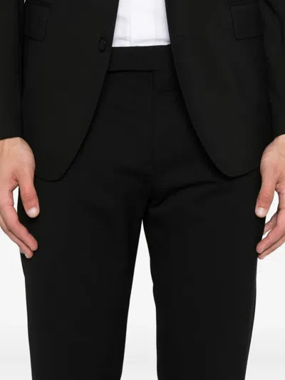 Pt Torino Tailored Dark Navy Cotton-blend Trousers