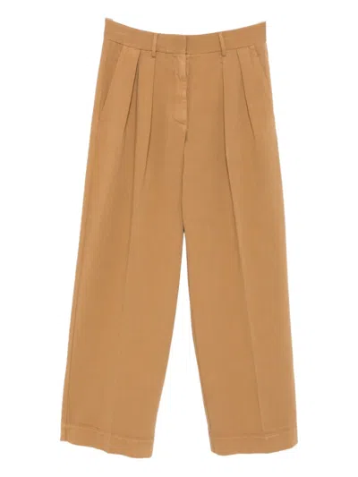 Forte Forte Cotton Trousers In Brown