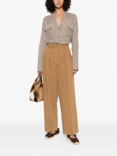 Forte Forte Cotton Trousers In Brown