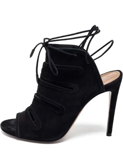 Pre-owned Aquazzura  110mm Cut-out Lace Sandals