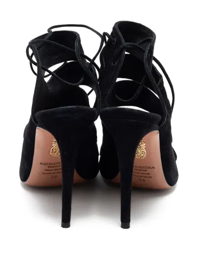 Pre-owned Aquazzura  110mm Cut-out Lace Sandals