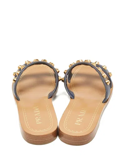 Pre-owned Prada Studded Leather Sandals