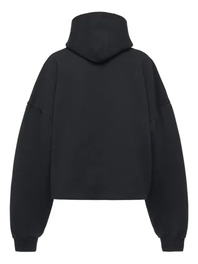 Balenciaga Logo-plaque Cotton Hoodie In Black