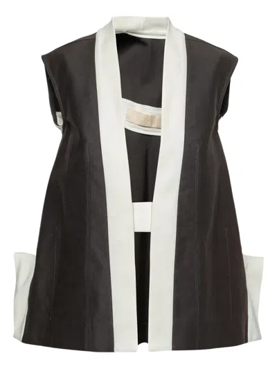 Pre-owned Rick Owens Vintage Cotton Sleeveless Jacket In Brown