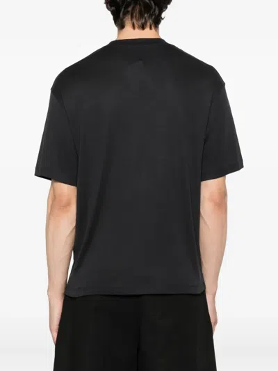 Jacquemus Le T-shirt Stazione Blu Crewneck T-shirt With Logo Patch On The Front In Cotton Jersey Man In Black