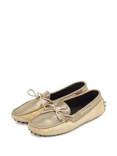 Pre-owned Tod's Vintage Suede Loafers In Gold
