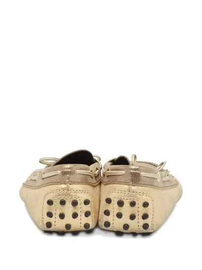 Pre-owned Tod's Vintage Suede Loafers In Gold