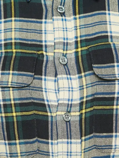 Pre-owned Polo Ralph Lauren Vintage Check-pattern Shirt Dress In Green