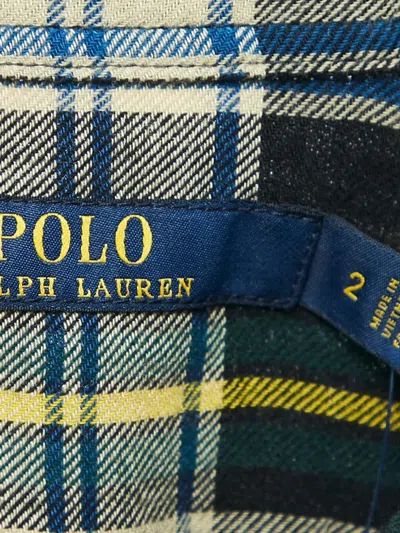 Pre-owned Polo Ralph Lauren Vintage Check-pattern Shirt Dress In Green