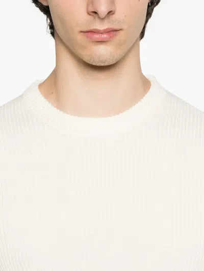 Stone Island Buttoned-patch Knitted Sweater In Neutral
