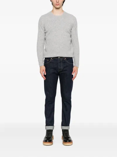 Dondup Denim Trousers With Belt Loops In Blue