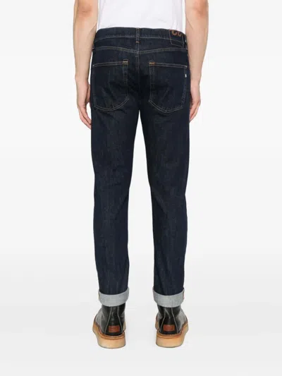 Dondup Denim Trousers With Belt Loops In Blue