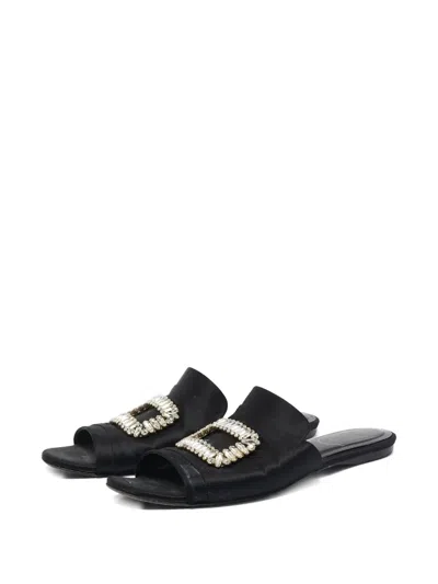 Pre-owned Roger Vivier Vintage  Viv' Run Sandals In Black