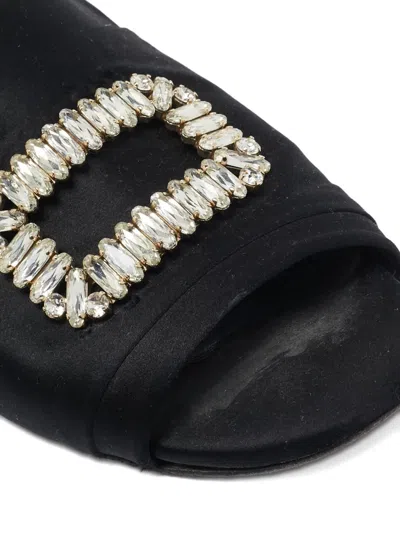 Pre-owned Roger Vivier Vintage  Viv' Run Sandals In Black