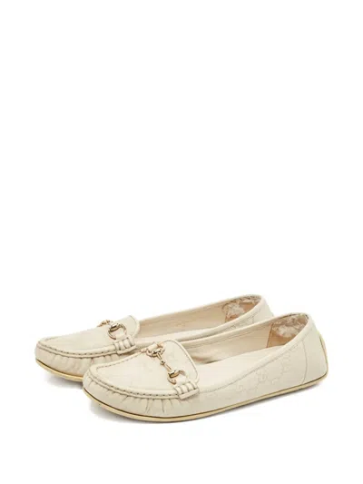 Pre-owned Gucci Horsebit Loafers In Neutral