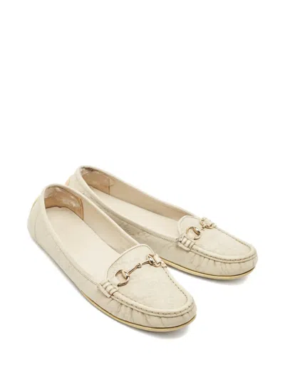 Pre-owned Gucci Horsebit Loafers In Neutral