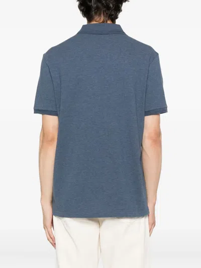 Moncler Logo-patch Polo Shirt In Blue