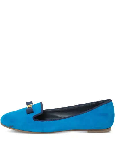 Pre-owned Tory Burch  Bow-detail Suede Loafers